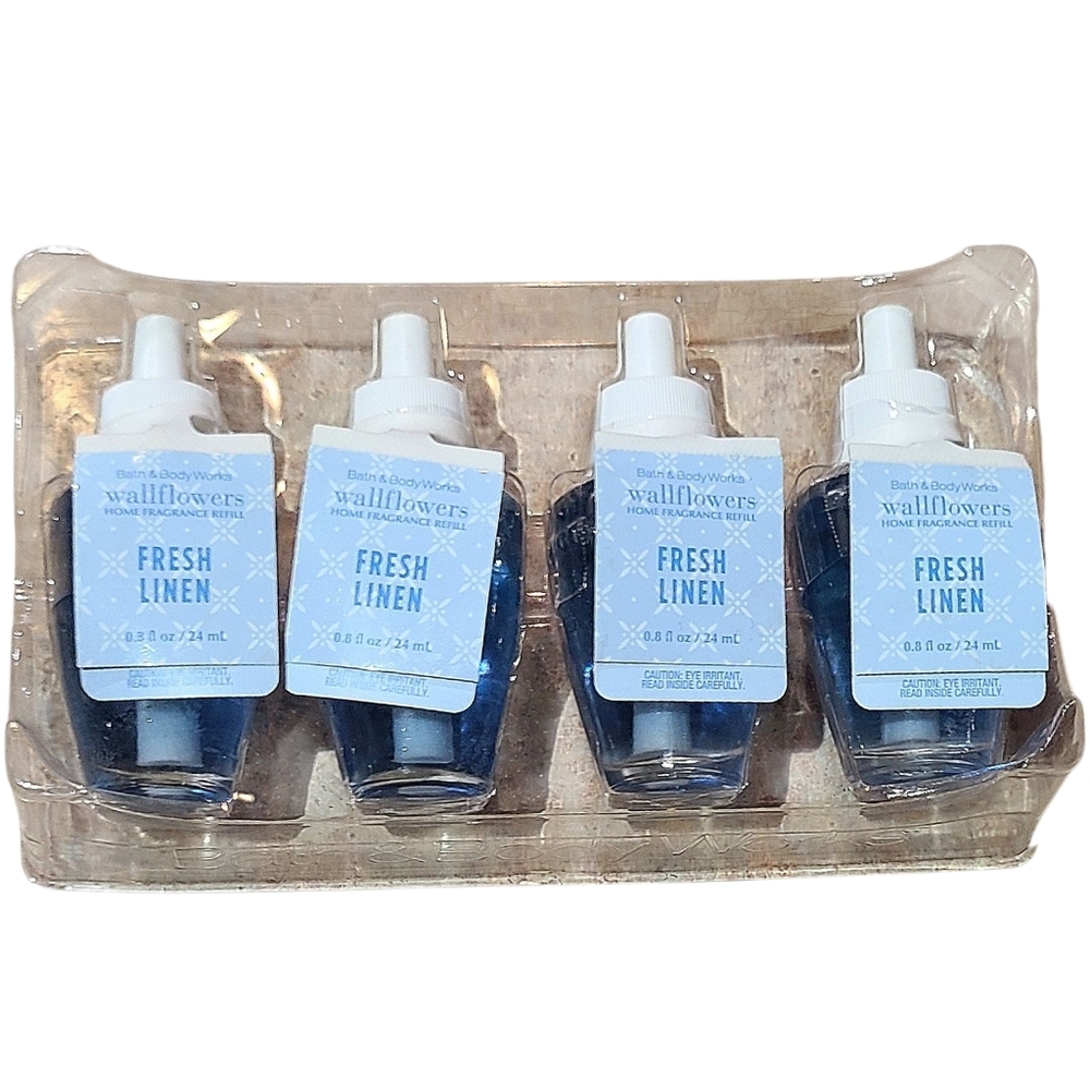 FRESH LINEN 4-PIECE WALLFLOWER FRAGRANCE REFILLS BY BATH AND BODY WORKS